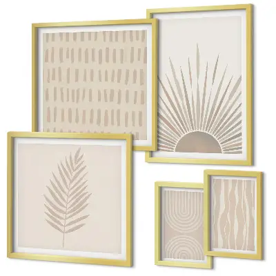 Galería de arte para pared decoraciones elegantes con estética de geometría natural