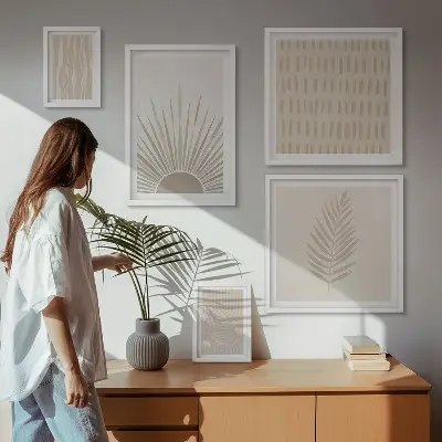 Galería de arte para pared decoraciones elegantes con estética de geometría natural