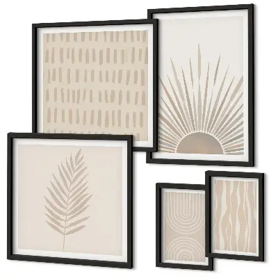 Galería de arte para pared decoraciones elegantes con estética de geometría natural