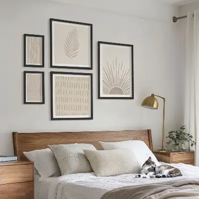 Galería de arte para pared decoraciones elegantes con estética de geometría natural