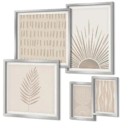 Galería de arte para pared decoraciones elegantes con estética de geometría natural
