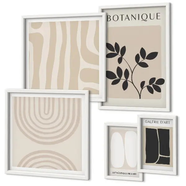 Conjunto de cuadros decorativos con motivos de plantas