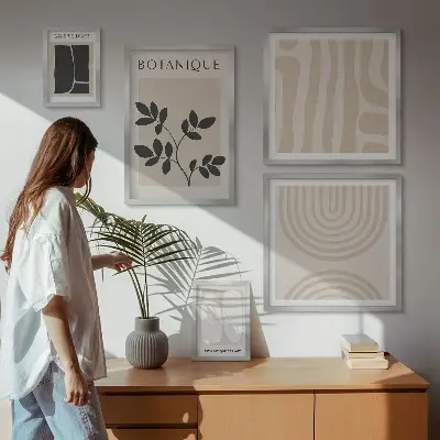 Conjunto de cuadros decorativos con motivos de plantas