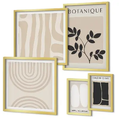 Conjunto de cuadros decorativos con motivos de plantas