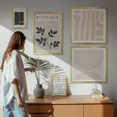 Conjunto de cuadros decorativos con motivos de plantas