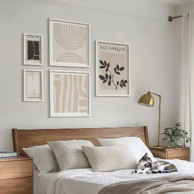 Conjunto de cuadros decorativos con motivos de plantas
