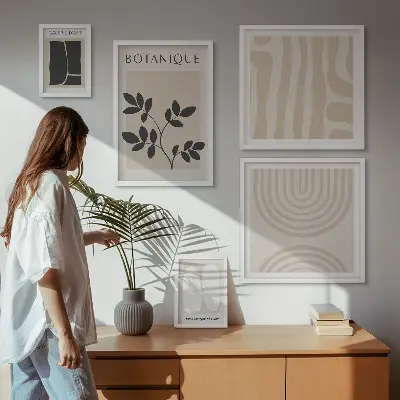 Conjunto de cuadros decorativos con motivos de plantas