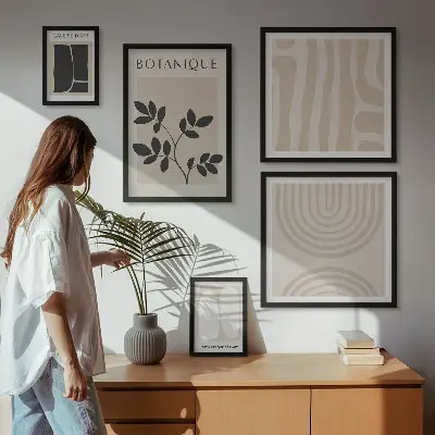 Conjunto de cuadros decorativos con motivos de plantas