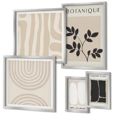 Conjunto de cuadros decorativos con motivos de plantas