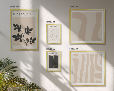 Set de 5 cuadros para salón Gráficos abstractos de plantas con estilo