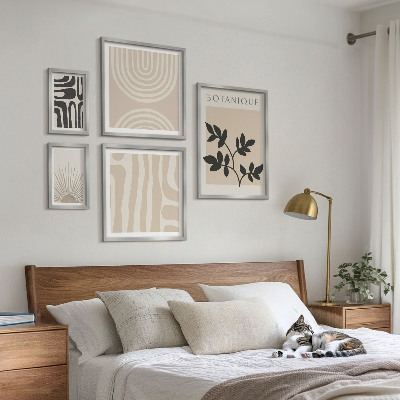 Conjunto de cuadros decorativos Elegantes motivos vegetales en tonos neutros