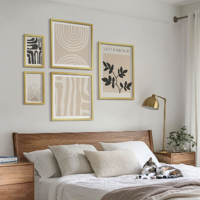 Conjunto de cuadros decorativos Elegantes motivos vegetales en tonos neutros