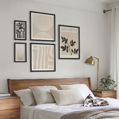 Conjunto de cuadros decorativos Elegantes motivos vegetales en tonos neutros