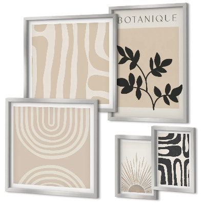 Conjunto de cuadros decorativos Elegantes motivos vegetales en tonos neutros