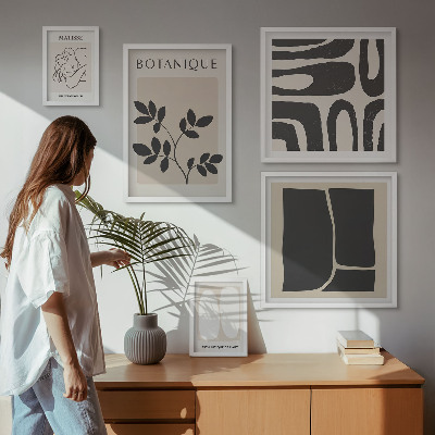 Pared galería de arte Gráficos abstractos de plantas con estilo