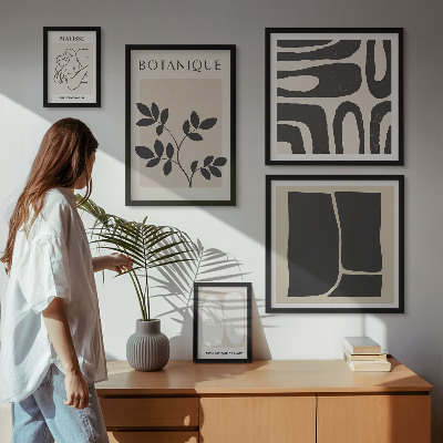 Pared galería de arte Gráficos abstractos de plantas con estilo
