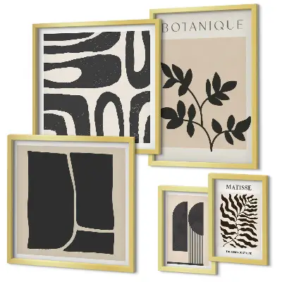 Conjunto de cuadros decorativos con gráficos abstractos de naturaleza