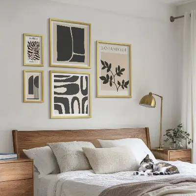 Conjunto de cuadros decorativos con gráficos abstractos de naturaleza