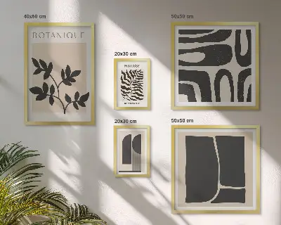 Conjunto de cuadros decorativos con gráficos abstractos de naturaleza