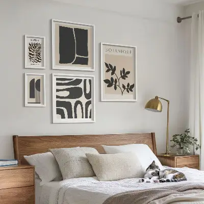 Conjunto de cuadros decorativos con gráficos abstractos de naturaleza
