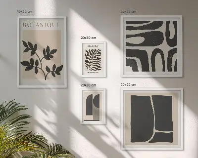 Conjunto de cuadros decorativos con gráficos abstractos de naturaleza
