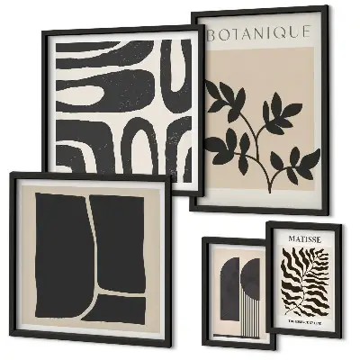 Conjunto de cuadros decorativos con gráficos abstractos de naturaleza