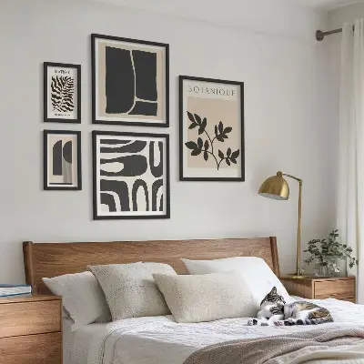 Conjunto de cuadros decorativos con gráficos abstractos de naturaleza