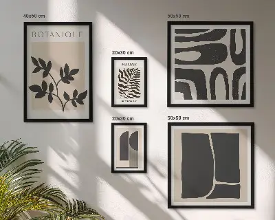 Conjunto de cuadros decorativos con gráficos abstractos de naturaleza