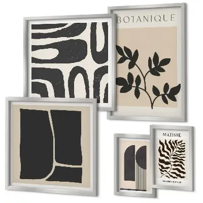 Conjunto de cuadros decorativos con gráficos abstractos de naturaleza