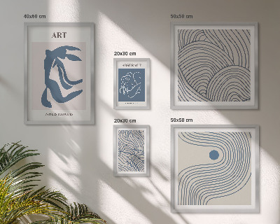 Set de 5 cuadros para salón Líneas modernas abstractas