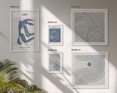Set de 5 cuadros para salón Líneas modernas abstractas
