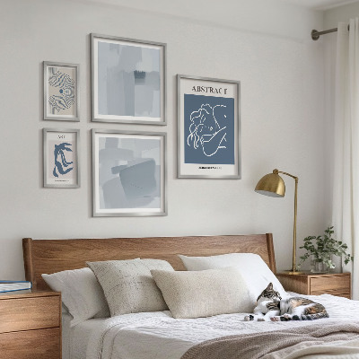 Pared galería de arte Abstracciones minimalistas con estilo