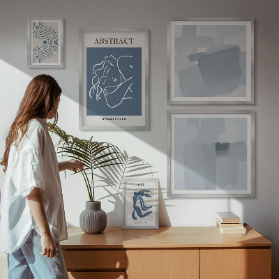 Pared galería de arte Abstracciones minimalistas con estilo
