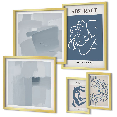 Pared galería de arte Abstracciones minimalistas con estilo