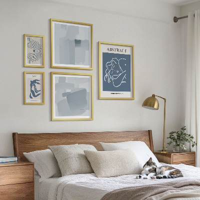 Pared galería de arte Abstracciones minimalistas con estilo