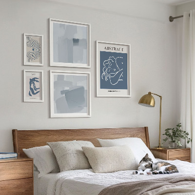 Pared galería de arte Abstracciones minimalistas con estilo