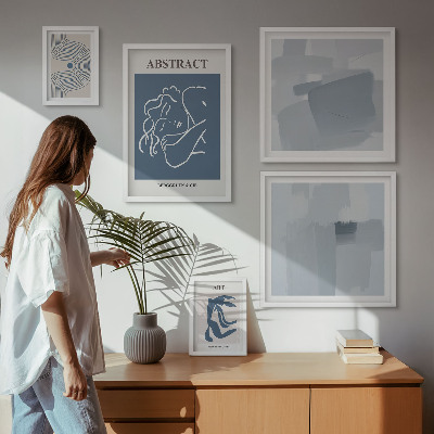Pared galería de arte Abstracciones minimalistas con estilo