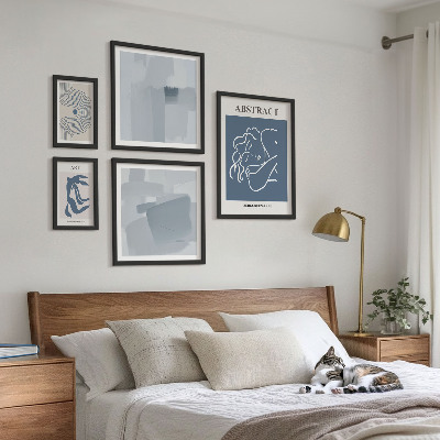 Pared galería de arte Abstracciones minimalistas con estilo