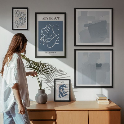 Pared galería de arte Abstracciones minimalistas con estilo
