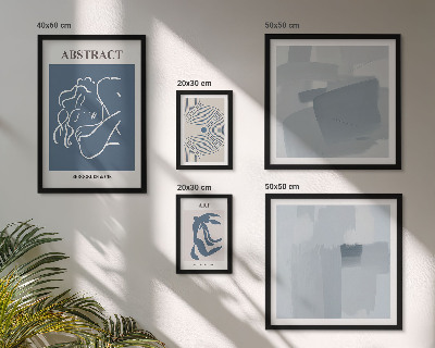 Pared galería de arte Abstracciones minimalistas con estilo