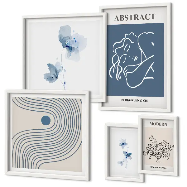 Conjunto de cuadros decorativos con diseño de estilo florista abstracto moderno