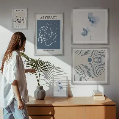 Conjunto de cuadros decorativos con diseño de estilo florista abstracto moderno