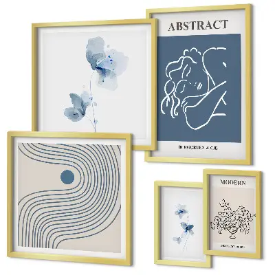 Conjunto de cuadros decorativos con diseño de estilo florista abstracto moderno