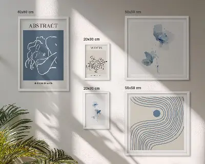 Conjunto de cuadros decorativos con diseño de estilo florista abstracto moderno
