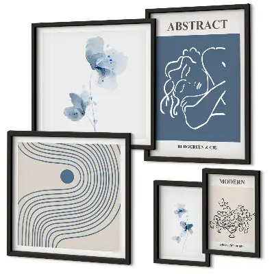 Conjunto de cuadros decorativos con diseño de estilo florista abstracto moderno