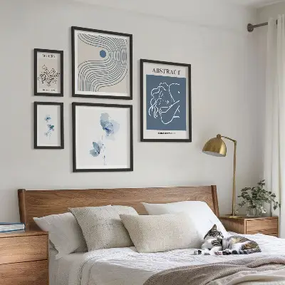 Conjunto de cuadros decorativos con diseño de estilo florista abstracto moderno