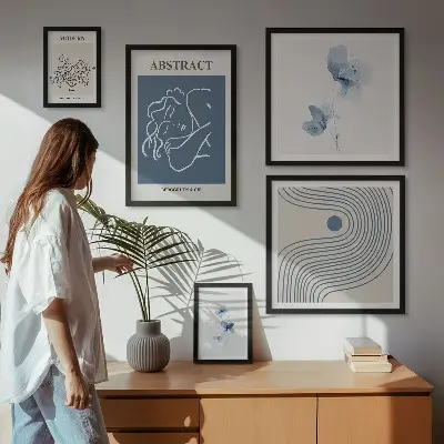 Conjunto de cuadros decorativos con diseño de estilo florista abstracto moderno