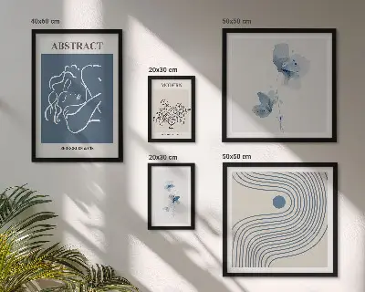 Conjunto de cuadros decorativos con diseño de estilo florista abstracto moderno