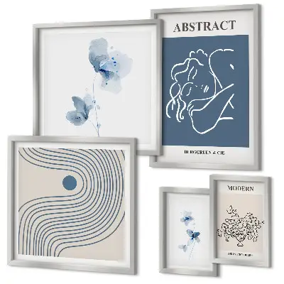 Conjunto de cuadros decorativos con diseño de estilo florista abstracto moderno