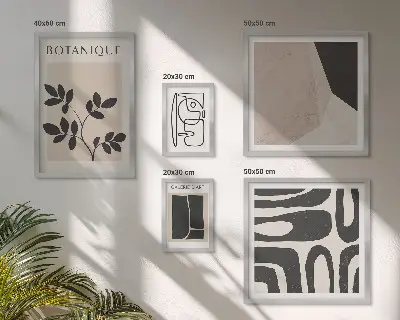 Set de 5 cuadros para salón con diseños gráficos minimalistas y elegantes